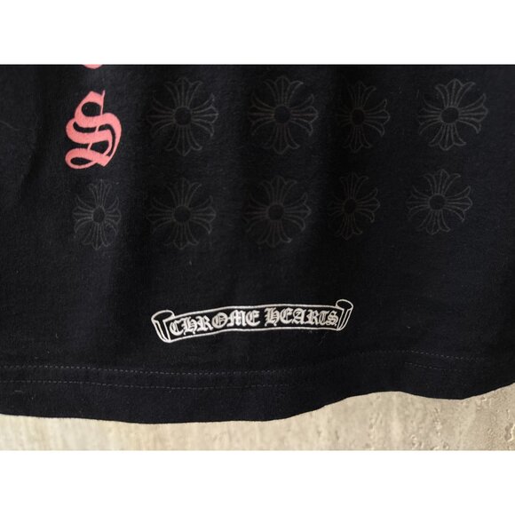 Chrome Hearts Long Sleeve Black T-Shirt With Pocket & Gothic Lettering Californi - Picture 15 of 15